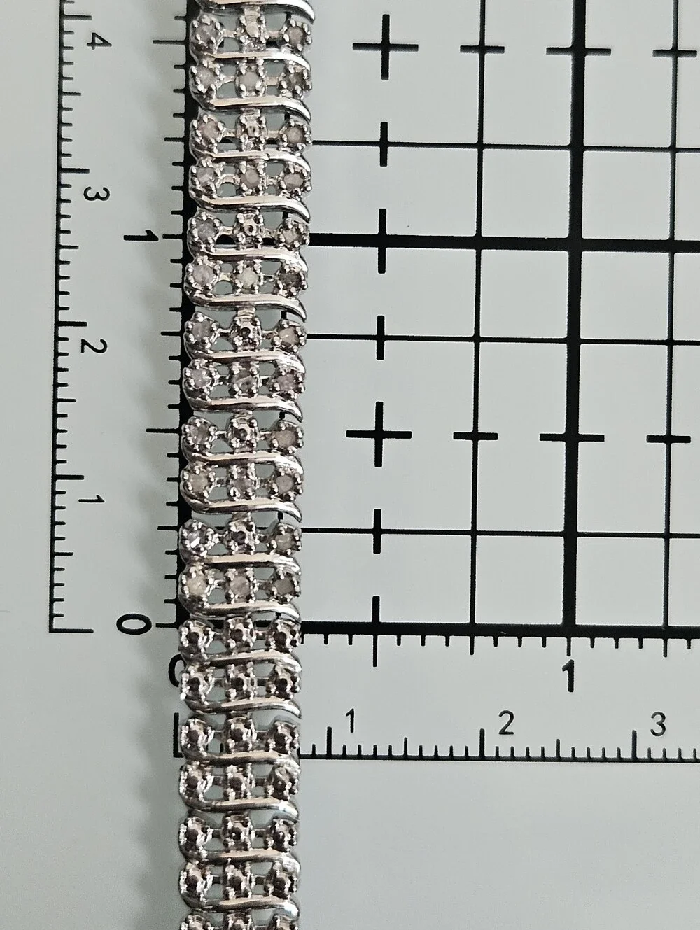 925 S Pattern Diamond Tennis Bracelet 1.00ct t.w. Sterling Silver 7.5